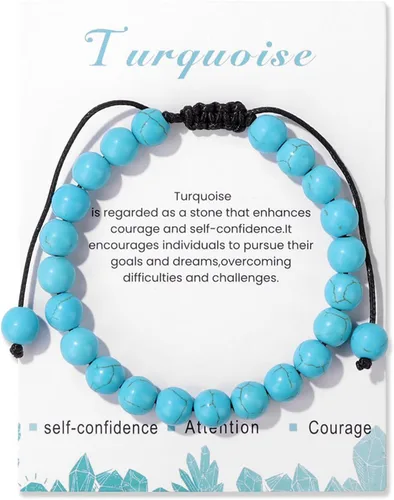 Vista 12 de Pulsera de cristal curativo para mujer de 8 mm de piedra natural con cuentas de cristal engarzadas, pulsera ajustable de gemas hecha a mano, joyería