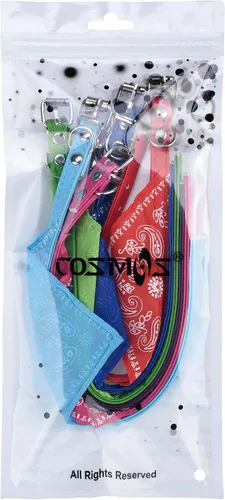Vista 7 de Cosmos - Pañuelo para mascotas con hebilla ajustable para decoración de perro y gato, paquete de 6 unidades (pequeño)