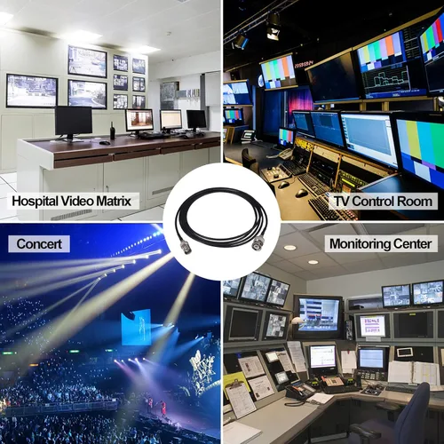 Vista 3 de Cable de puente BNC de 3 pies BNC macho a hembra, extensión de cable SDI de 50 ohmios, línea coaxial RG174 para señales de video, CCTV, DVR, cámara