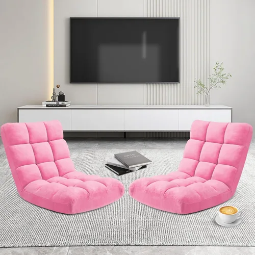 Vista 65 de Silla plegable para juegos de suelo de 14 posiciones, acolchada y ajustable, con algodón transpirable y terciopelo coral agradable a la piel