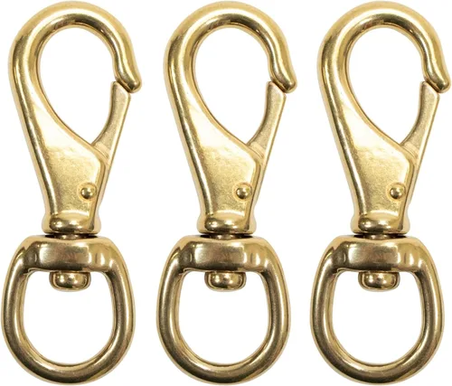 Vista 6 de Scuba Choice Clip de gancho giratorio de latón de 4.4 pulgadas #3, apertura de 0.524 in