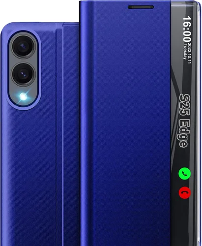 Vista 16 de Funda de teléfono para Samsung Galaxy A16 5G, Clear View Window Funda delgada de lujo para teléfono Galaxy A16 con soporte, funda protectora de Negro