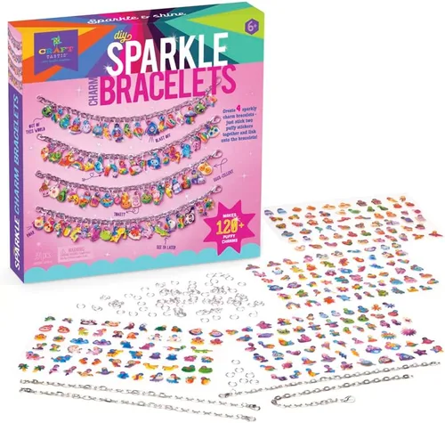 Vista 2 de Craft-tastic — Kit de pulseras de abalorios hinchados para bricolaje — Haz tus propias joyas — A partir de 6 años, 9 pulgadas