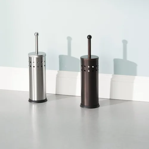Vista 5 de Home Basics - Juego de cepillos de inodoro ventilados, cepillo y soporte de acero inoxidable para inodoro, soportes para baños Organizador