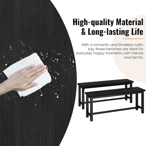 Vista 5 de DKLGG Bancos de comedor, banco de cocina de 39 pulgadas, par de 2 para sala de estar, dormitorio, banco de entrada industrial, bancos de comedor