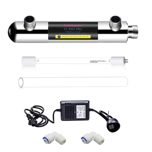 Geekpure 6 Watt UV Water Filter Upgrade for Reverse Osmosis RO Filtration System(0.5-1 GPM)