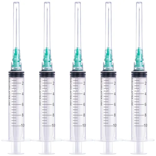 Vista 17 de Jeringa de 1ml/cc con aguja Luer Lock de calibre 25 de 1 pulgada, jeringas de muestra desechables de laboratorio, paquete de 20