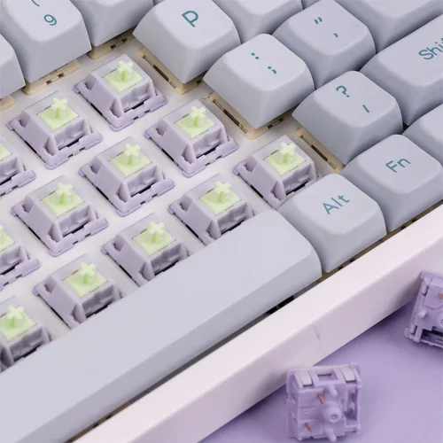 Vista 7 de EPOMAKER Wisteria - Interruptores de teclado mecánicos lineales de 39 gf, interruptor cremoso prelubricado de 5 pines, 30 unidades, con vástago