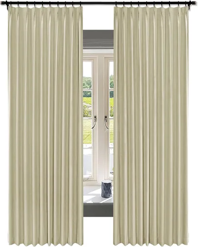 Vista 29 de Fcosie Cortinas de lino texturizadas, cortinas plisadas para oscurecer con forro opaco, paneles de mezcla de lino, cortinas de tratamiento