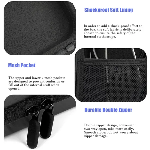 Vista 3 de CDBXPRG Funda para estetoscopio para 3M Littmann Classic III, estuche de transporte para estetoscopio para regalo de enfermera, soporte de viaje