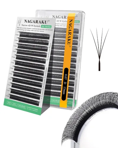 Vista 191 de NAGARAKU Extensiones de pestañas prefabricadas en abanico 3D W 0.05 C 0.315 0.05-C 3D W