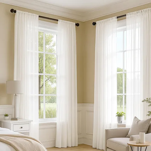 Vista 69 de MIULEE Cortinas traslúcidas marrón oscuro de 96 pulgadas de largo, 4