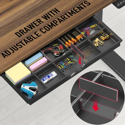 Vista 78 de SHW - Escritorio de pie eléctrico de altura regulable con memoria - 48 x 24 pulgadas, marrón rústico