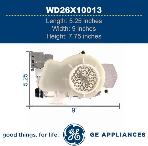 Vista 6 de GE WD26X10013 - Conjunto de bomba y motor originales OEM para lavavajillas GE