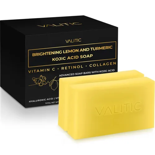 Vista 11 de VALITIC Brightening Jabón de ácido kójico de limón y cúrcuma, vitamina C, retinol, complejo japonés original con ácido hialurónico, vitamina E