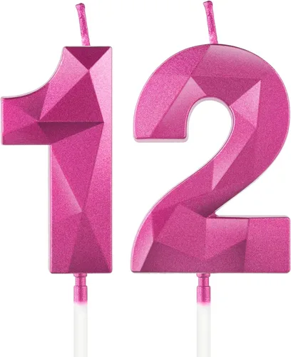 Vista 156 de Velas Número 1, Velas de Primer Cumpleaños, Vela Roja de Feliz Cumpleaños para Pastel, Decoraciones de Cobertura de Pastel de Diseño 3D para Niñas