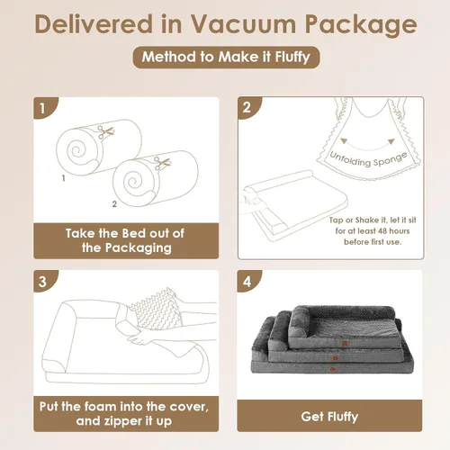 Vista 6 de EHEYCIGA Cama de espuma viscoelástica para perros de tamaño grande, cama para mascotas para perros grandes para jaula con forro impermeable, sofá