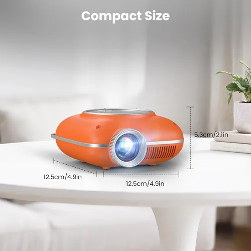 Vista 8 de HOMPOW Mini proyector con Bluetooth bidireccional, proyector portátil para uso de cine en casa, compatible con 1080P para interiores/exteriores