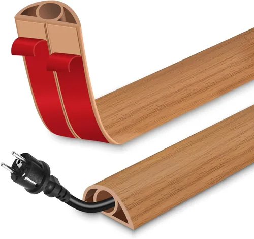 Vista 18 de Cubierta de Cable de Piso para Cables en el Suelo, Ocultador de Cables Autoadhesivo para Piso, Gestión de Cables de Piso, Cubiertas de Alambre