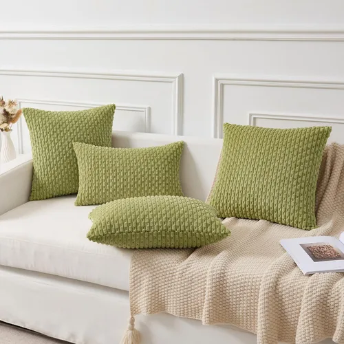 Vista 57 de Kevin Textile - Juego de 2 fundas de almohada decorativas de pana suave, estilo bohemio, a rayas, decoración del hogar para sofá, cama, sofá y sala