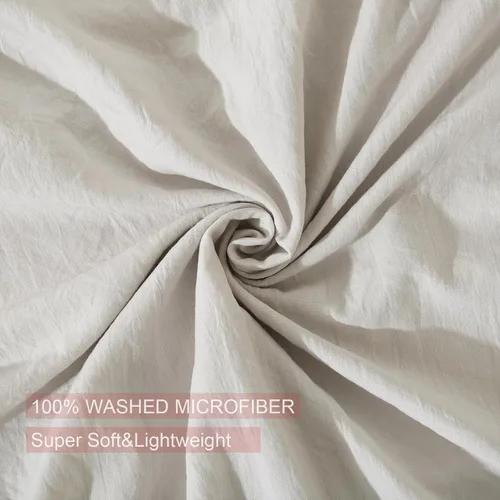 Vista 3 de Bedbay Juego de 2 fundas de almohada beige tamaño Queen, fundas de almohada con volantes, fundas de almohada Shabby Chic tamaño estándar, fundas