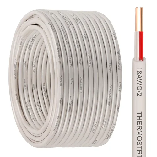 Vista 31 de Cable de termostato – 18/2 10 pies de cobre sólido 18AWG 2 conductores cable de circuito de alimentación para equipos de calefacción y aire