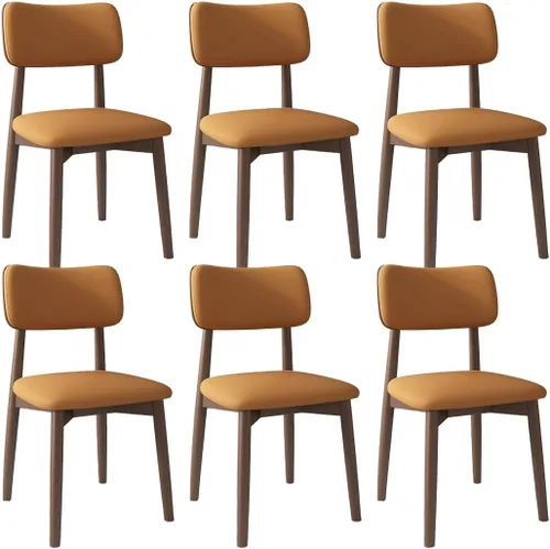 Vista 37 de YVYKFZD Solid Wood Dining Chairs, Kitchen Chairs Set with Curved Backrest, Leather Upholstered Dining Room Chair, Armless Living Room Chair, for