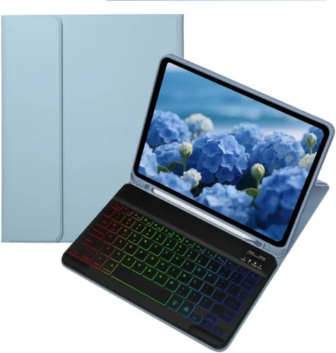 Vista 20 de kaidisen Funda con teclado retroiluminado colorido para Galaxy Tab S6 Lite de 10.4 pulgadas con teclado magnético desmontable Bluetooth RGB