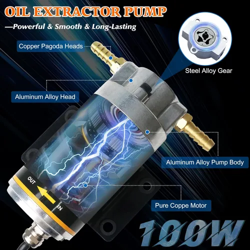 Vista 4 de Juego de bomba de transferencia de aceite de 12 V 100 W, flujo rápido de 1-4 L/min para engranajes, transmisión, cambios de aceite lubricante, bomba