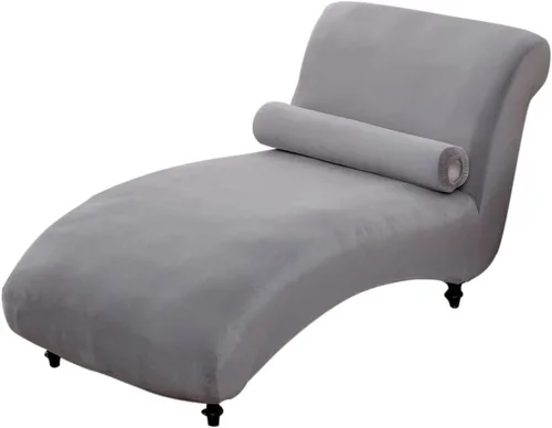 Vista 10 de Funda de terciopelo para tumbona grande sin brazos, funda para tumbona larga y curva, protector de muebles de mascotas, lavable a máquina, funda