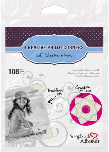 Vista 7 de Scrapbook Adhesives by Esquinas de papel autoadhesivas de 3L, color negro, paquete de 108