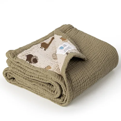 Vista 10 de Lulu moon Manta de Edredón de Muselina, Manta de Cuna para Bebé y Niño Pequeño, 47x47 Pulgadas (Azul)