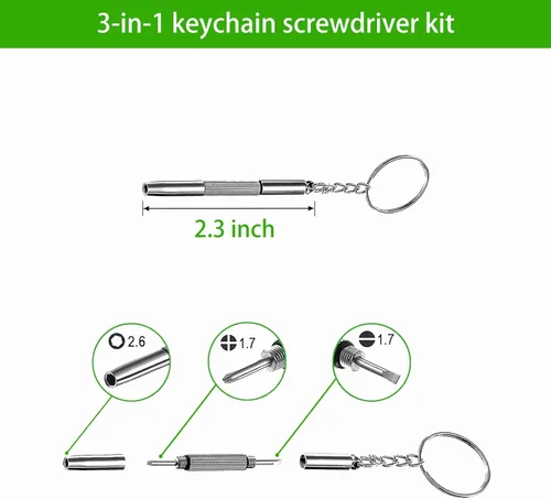 Vista 4 de 5-in-1 Mini Screwdirver, Glasses Screwdriver, Eyeglass Repair kits, Magnetic Screwdriver Set for Watch, Laptop, Electronics, Jewelry, and More