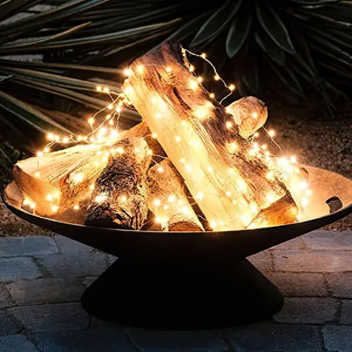 Vista 7 de MagicPro Guirnalda de luces, cadena de luces USB con 200 LED de color blanco cálido, cadena de luces de cobre de 66 pies para dormitorio, pared