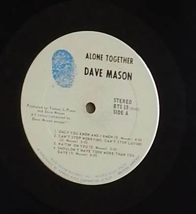 Vista 5 de Dave Mason LP Alone Together - Blue Thumb 1970 - Funda original de 3 pliegues - Leon Russel, Jim Capaldi, Delaney y Bonnie