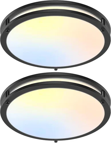 Vista 24 de Lámparas de techo empotradas de 12 pulgadas, lámparas de techo regulables de 36W 3200LM en negro para montaje en techo, 3000K-5000K seleccionables