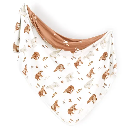 Vista 23 de GRSSDER Mantas de bebé súper suaves de jersey elástico para envolver a niñas y niños, manta de punto reversible de doble capa 34 x 44, extra grande