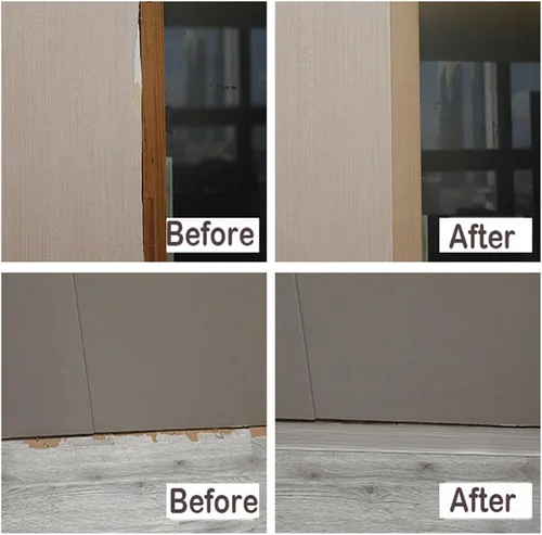 Vista 7 de Tira de transición de piso de 3.2 pies, tiras autoadhesivas para cubierta de piso, transiciones de piso, tira de piso laminada, tira divisora plana