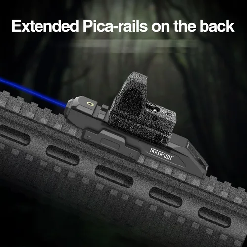Vista 2 de Solofish 2-in-1 Mounted Laser Sight is Compatible with Mlok/Picatinny Rail for Rifle, Low-Profile Tactical Green/Blue/Red Laser Sight, Magnetic