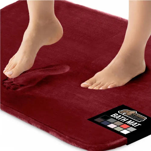 Vista 12 de GORILLA GRIP Tapete de Baño de Espuma Viscoelástica, Tapetes de Baño de Terciopelo Suave y Absorbente, Puntos Duraderos en la Parte Inferior