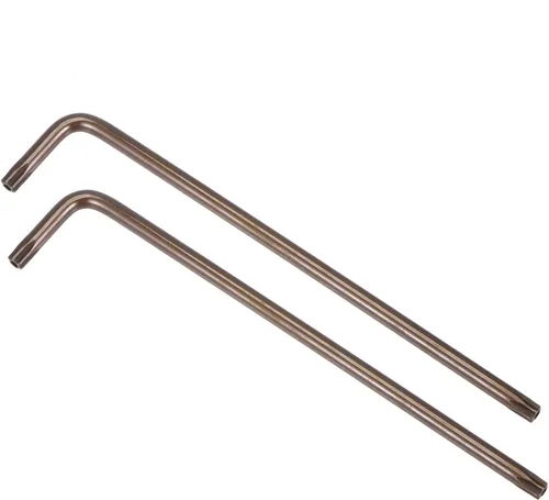 Vista 18 de uxcell T6 Anti manipulación Torx Star Key Bit Llave, forma de L 2.68 pulgadas brazo largo, acero S2 2 PC