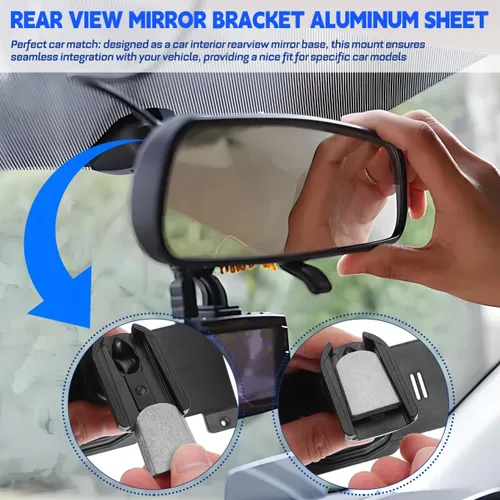 Vista 2 de CALLARON Kit de soporte para espejo retrovisor, soporte adhesivo para espejo retrovisor, base de montaje para cámara Dash, kit de reparación