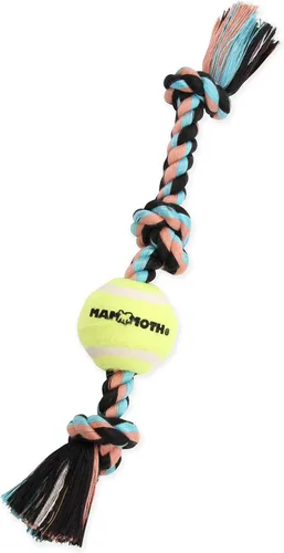 Vista 10 de Mammoth Flossy Chews - Tirón de 3 nudos con pelota de tenis estándar, juguete de algodón y poliéster de primera calidad para perros, juguete
