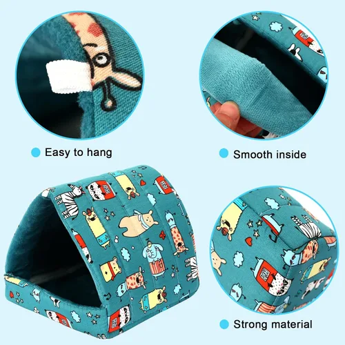 Vista 4 de UPINS Paquete de 2 camas de conejillo de indias de 9.8 pulgadas, escondite lavable de conejillo de indias, accesorios para conejos enanos