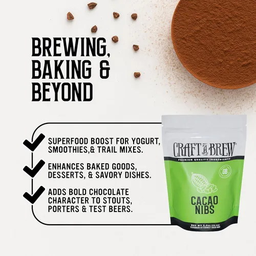 Vista 5 de Craft A Brew - Plumas de cacao - Componente clave para chocolate Stout - Para elaboración de cerveza - Plumas de cacao agridulce ecuatoriano