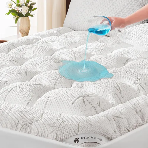 Vista 9 de PRIMESOFT Cubrecolchón de Tamaño Individual, Almohadilla Gruesa de Colchón Tipo Almohada, Bolsillo Profundo de Hasta 21 Pulgadas, Almohadilla