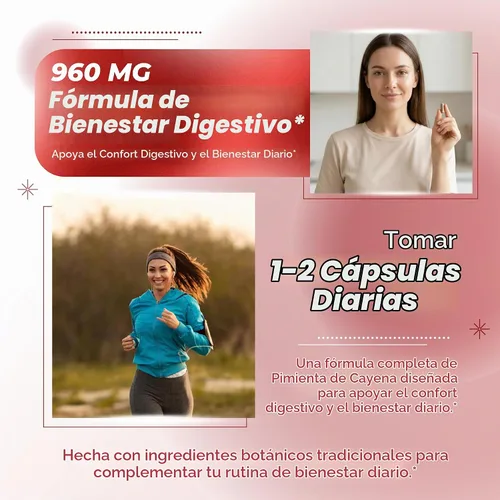 Vista 2 de Complejo de pimienta de cayena Sotalix 960 mg con jengibre y cúrcuma, 150 cápsulas