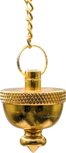 Vista 103 de Péndulos de metal curativos de Amazing Gemstone para adivinación, cúpula dorada de acero de cobre de alta energía, péndulo de bronce, péndulos