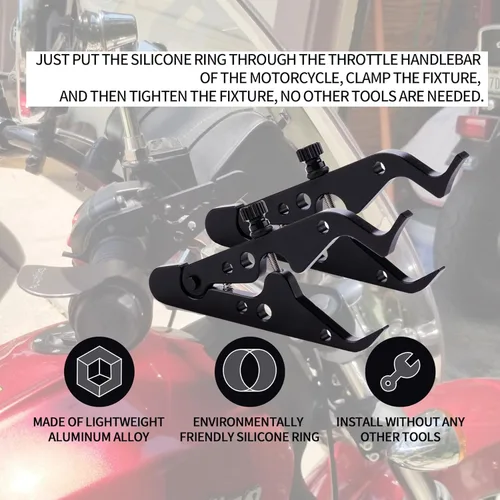 Vista 5 de Control de crucero de motocicleta, bloqueo de acelerador de motocicleta, abrazadera de bloqueo de agarre de mano ligera universal, muñeca