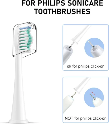 Vista 6 de Cabezales de cepillo de dientes, 4 cabezales de repuesto para cepillos de dientes eléctricos para Philips Sonicare Soft Dupont cerdas de repuesto